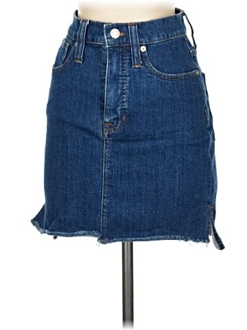 Madewell Stretch Denim Straight Mini Skirt: Step-Hem Edition (view 1)