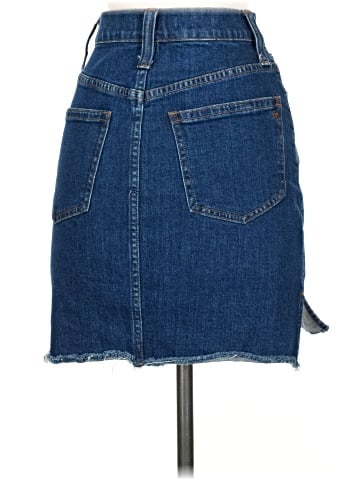 Madewell Stretch Denim Straight Mini Skirt: Step-Hem Edition (view 2)