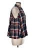Express Plaid Burgundy Sleeveless Button-Down Shirt Size M - photo 4