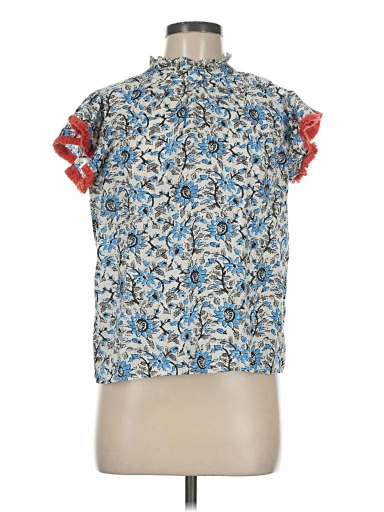 Pre-owned Thml Short Sleeve Blouse In Blue