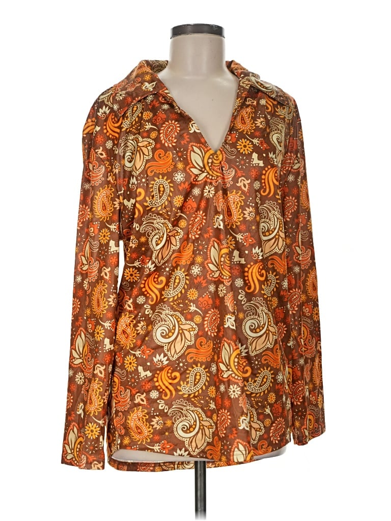 Pre-owned Spirit Long Sleeve Blouse In Orange