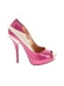 BCBGeneration Color Block Graphic Tan Pink Heels Size 8 - photo 1
