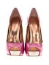 BCBGeneration Color Block Graphic Tan Pink Heels Size 8 - photo 2