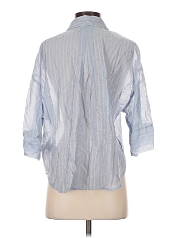 Naked Wardrobe 3/4 Sleeve Button-Down Shirt (view 2)
