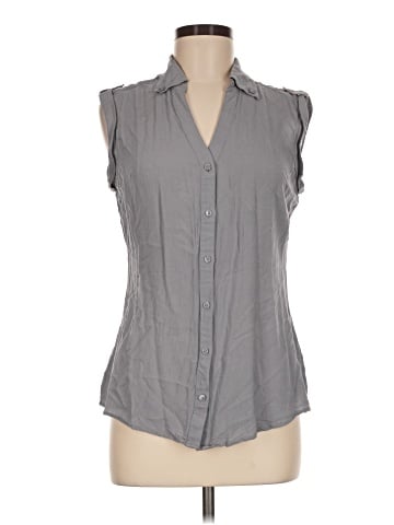 Express Sleeveless Button-Down Shirt (view 1)