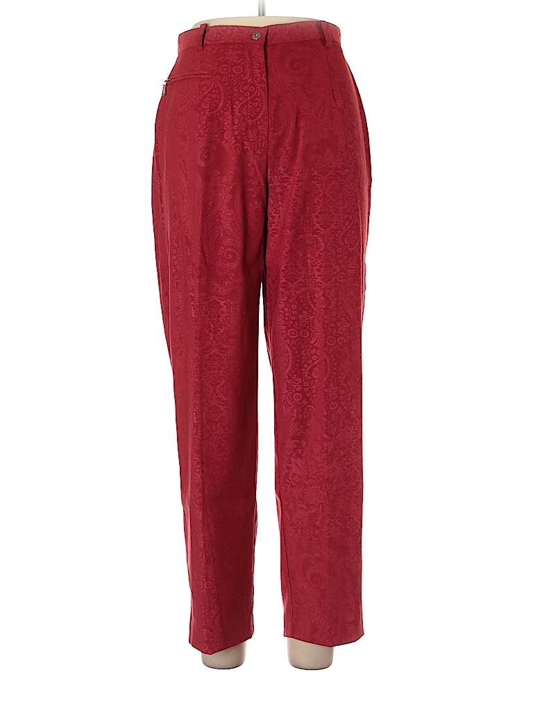 Monterey Bay Clothing Company Print Red Dress Pants Size 12 (Petite ...