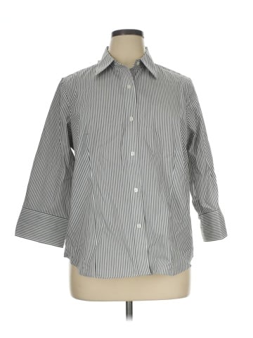 Jones New York Signature 3/4 Sleeve Button-Down Shirt (view 1)
