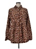 Umgee Floral Brown Long Sleeve Blouse Size M - photo 1