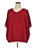 Assorted Brands 100% Polyester Solid Red Burgundy Short Sleeve Blouse Size XXL - photo 1
