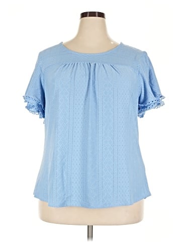 NY Collection Short Sleeve Blouse (view 1)