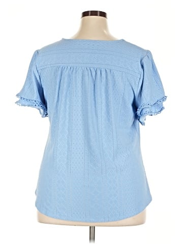 NY Collection Short Sleeve Blouse (view 2)