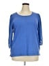 Talbots 100% Cotton Blue 3/4 Sleeve Top Size 2X - photo 1