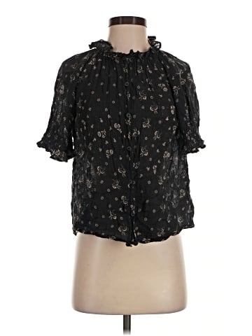 Madewell Ruffle-Collar Puff-Sleeve Top in Tintype Floral (view 1)