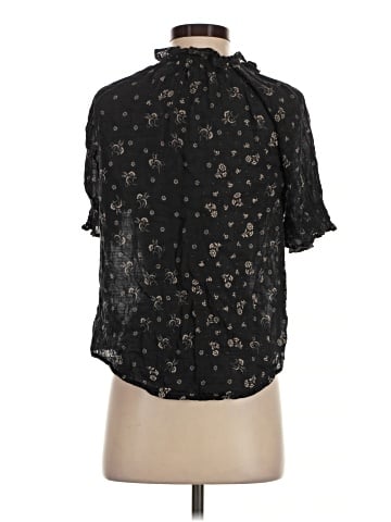 Madewell Ruffle-Collar Puff-Sleeve Top in Tintype Floral (view 2)