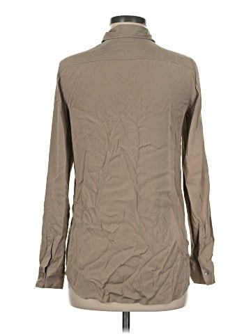 Theory Long Sleeve Silk Top (view 2)