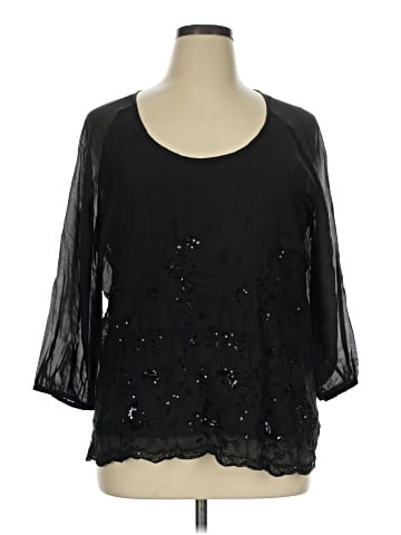 J. Peterman 3/4 Sleeve Silk Top (view 1)
