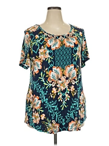 JM Collection Short Sleeve Blouse (view 1)