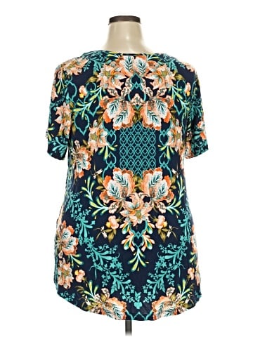 JM Collection Short Sleeve Blouse (view 2)