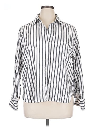 Madewell Easy Y-Neck Button-Up Shirt in Poplin (view 1)