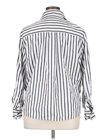 Madewell Easy Y-Neck Button-Up Shirt in Poplin (view 2)