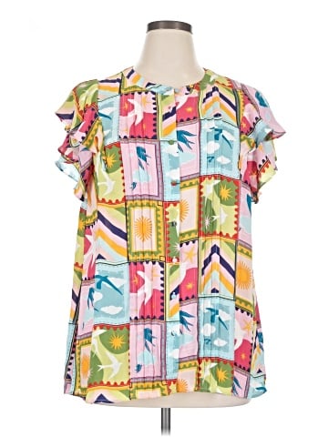Rose + Olive Short Sleeve Blouse (view 1)