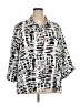 Ali Miles Print White 3/4 Sleeve Button-Down Shirt Size 2X (estimated) - photo 1