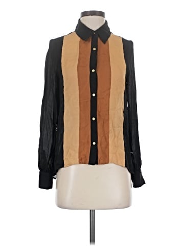 Haute Hippie Long Sleeve Silk Top (view 1)