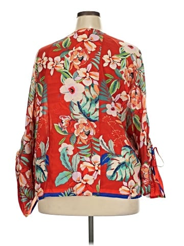 Johnny Was 3/4 Sleeve Silk Top (view 2)
