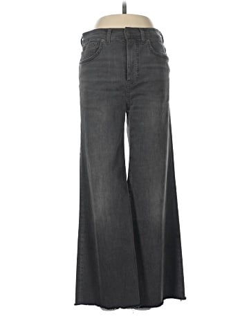 Madewell Flared Wide-Leg Crop Jeans in Black Chasm Wash (view 1)