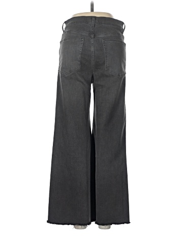 Madewell Flared Wide-Leg Crop Jeans in Black Chasm Wash (view 2)
