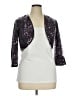 Patra 100% Polyester Metallic Solid Silver Jacket Size 14 - photo 1