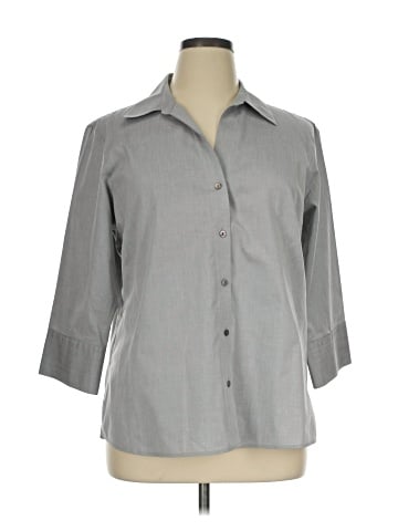 Foxcroft 3/4 Sleeve Button-Down Shirt (view 1)