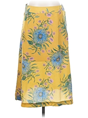 Madewell Silk Side-Button Skirt in Painted Blooms (view 1)