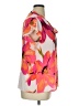 Worthington 100% Polyester Floral Orange Short Sleeve Blouse Size XL - photo 4