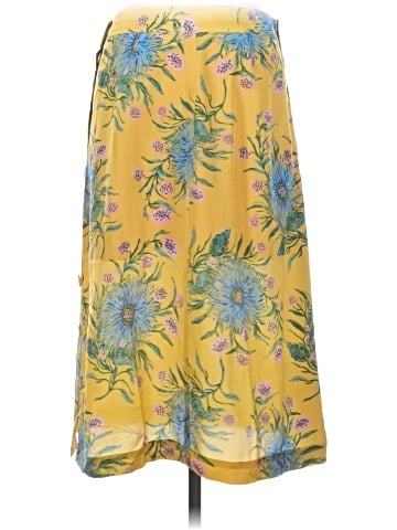 Madewell Silk Side-Button Skirt in Painted Blooms (view 2)