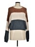 Debut 100% Polyester Color Block Brown Pullover Sweater Size M - photo 1