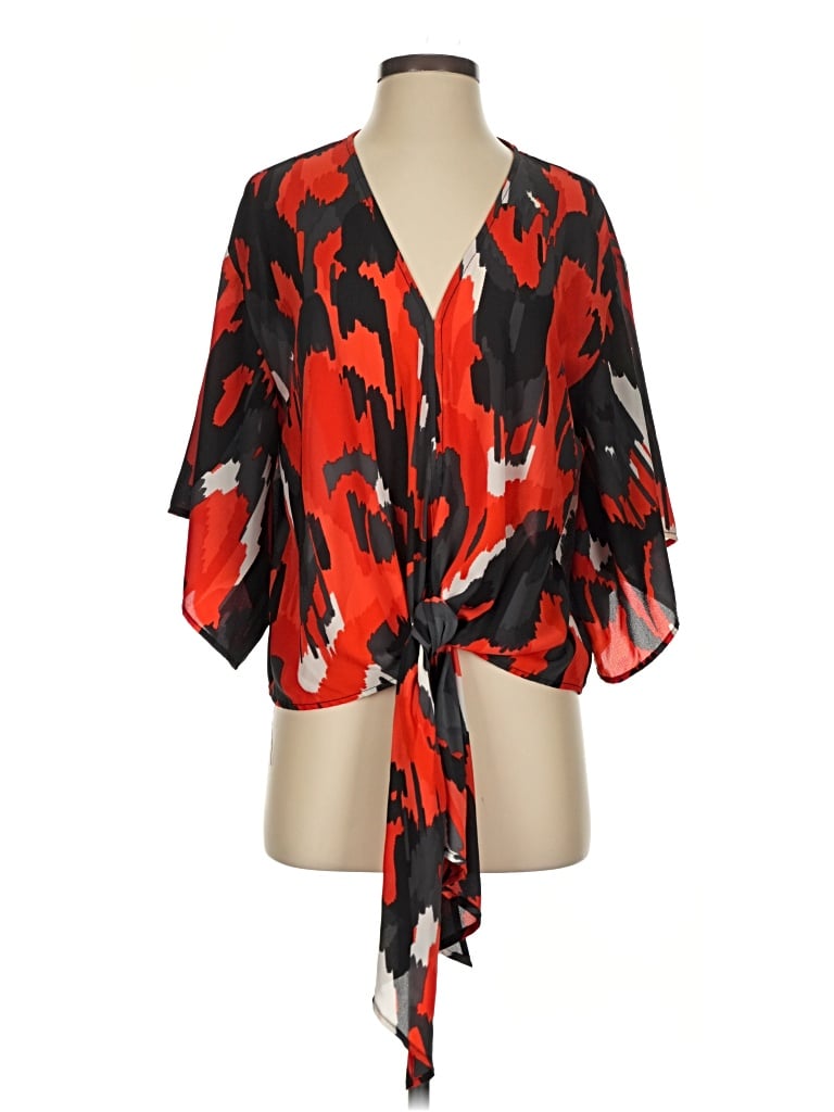 Pre-owned Adrienne Kimono In Red