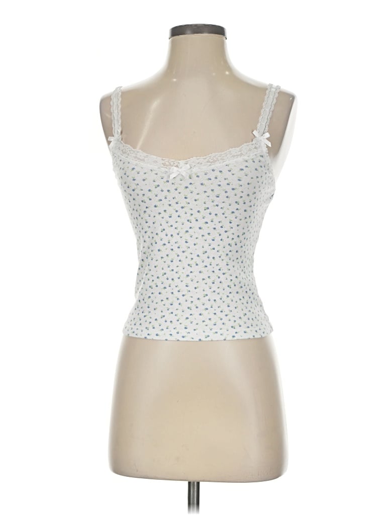 Pre-owned Just Polly Tank Top White Sweetheart Neckline Tops