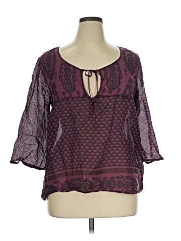 American Eagle Outfitters 3/4 Sleeve Blouse (view 1)