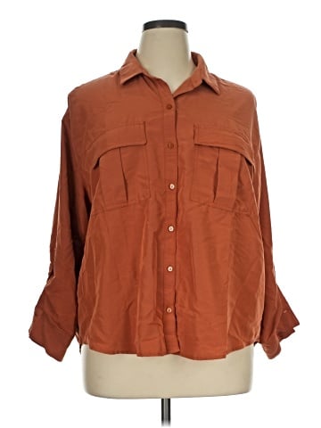 Old Navy 3/4 Sleeve Button-Down Shirt (view 1)