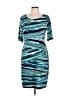 Connected Apparel Graphic Teal Casual Dress Size 10 - photo 1