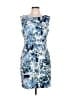 Connected Apparel Print Blue Cocktail Dress Size 10 - photo 1