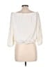 Ann Taylor LOFT 100% Polyester Ivory 3/4 Sleeve Blouse Size L - photo 2
