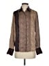 Equipment 100% Polyester Paisley Brown Long Sleeve Button-Down Shirt Size XS - photo 1
