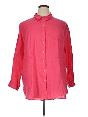 Lands' End 3/4 Sleeve Button-Down Shirt (view 1)