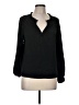 Gap 100% Polyester Black Long Sleeve Blouse Size Med Petite - photo 1