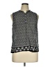 Talbots 100% Cotton Gray Sleeveless Button-Down Shirt Size XL Petite - photo 1