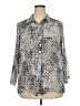Soft Surroundings Animal Print Silver 3/4 Sleeve Button-Down Shirt Size XXL - photo 1