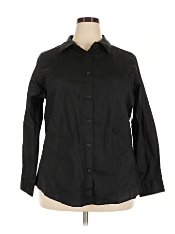 Jessica London 3/4 Sleeve Button-Down Shirt (view 1)