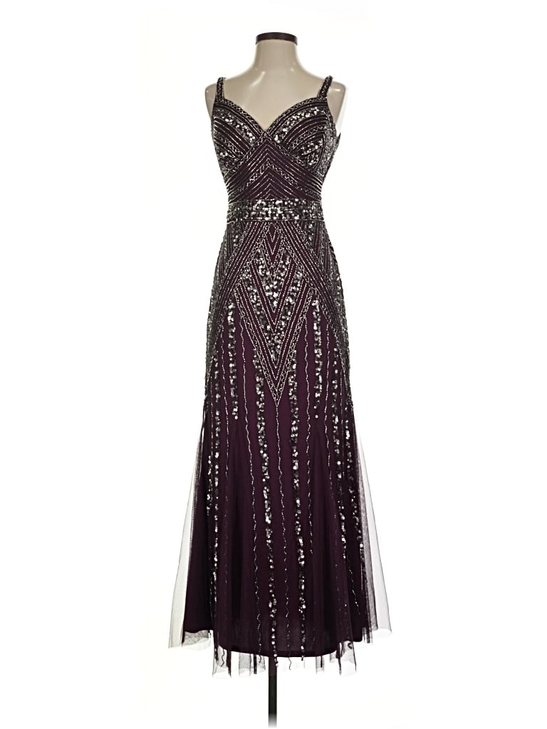 Pre-owned Marina Cocktail Dress In Burgundy